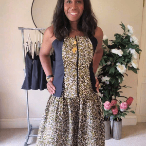 Ama African Print Skirt- Lemon-Brown